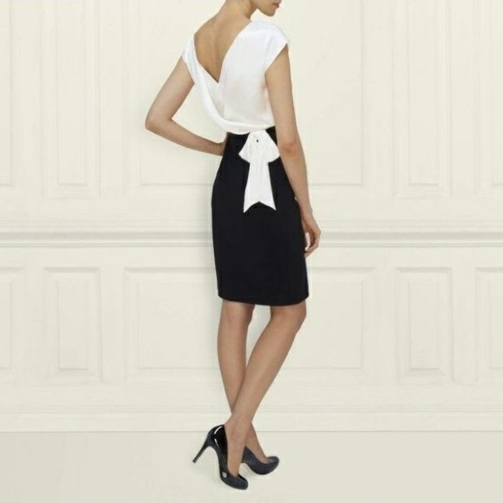 LK Bennett Black and White Backless Dress